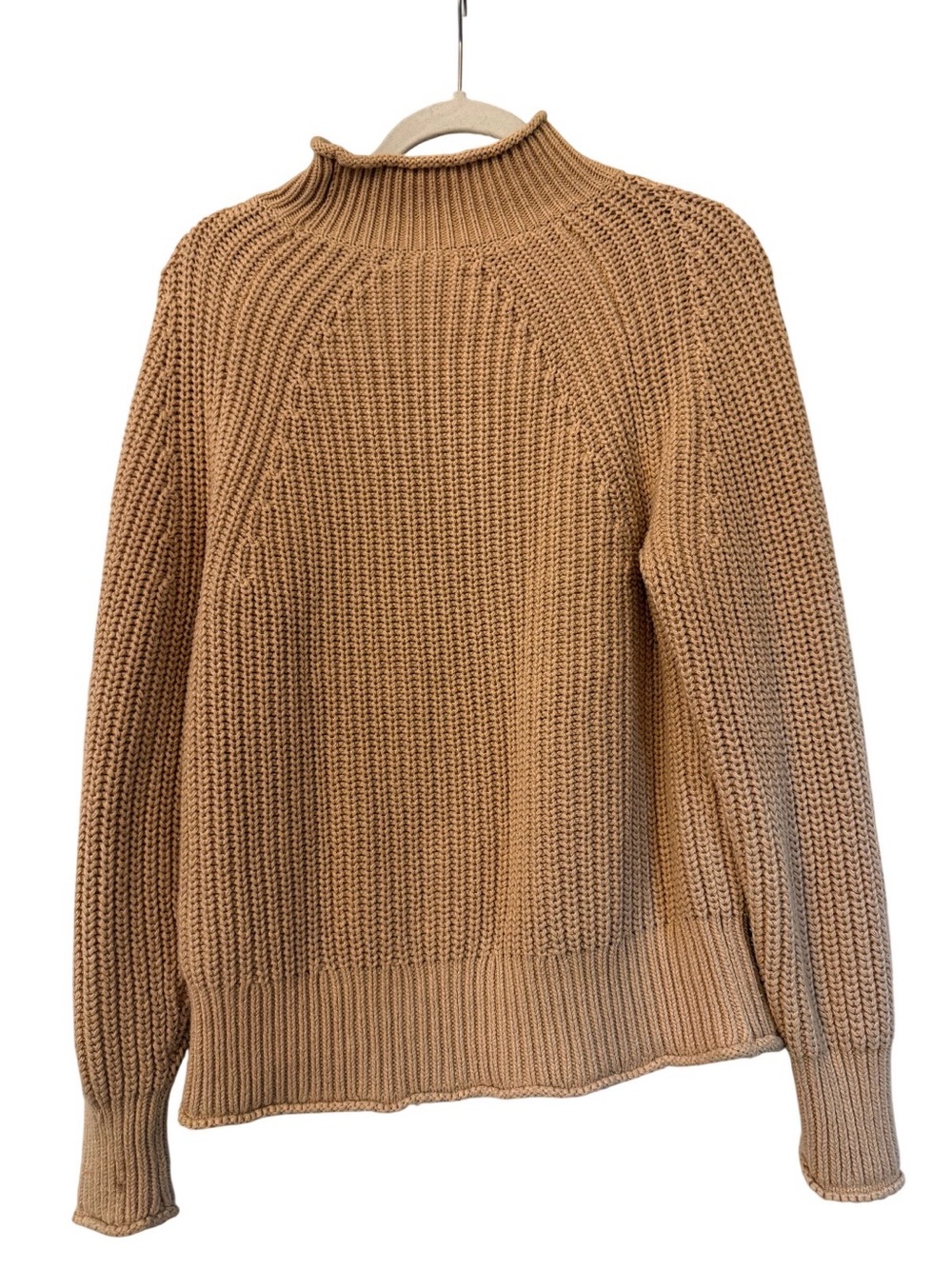 J. Crew Camel Ribbed Mock Neck Sweater
